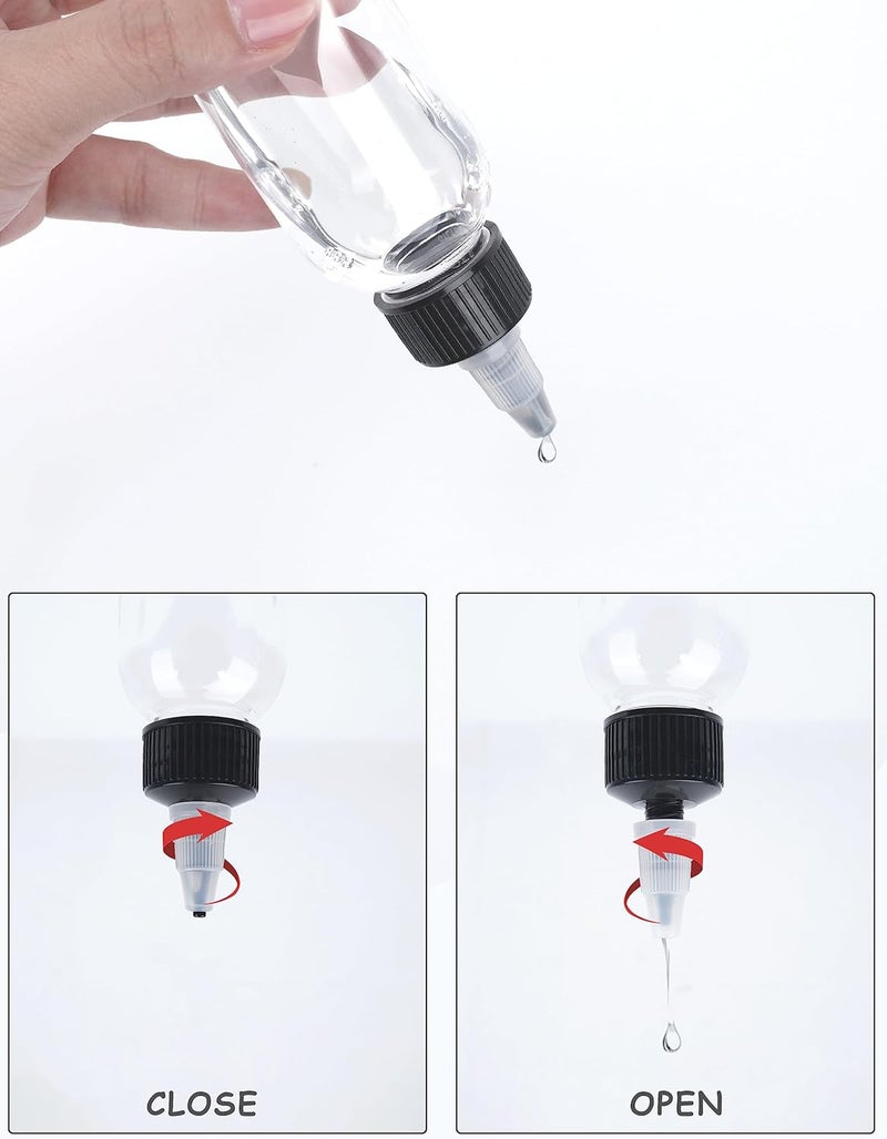 EOSAU 20 Pcs 2oz Plastic Squeeze Bottles with Twist Top Cap, 60ml Clear Dispensing Bottles, Empty Squirt Bottle for Liquids, Sauces, Arts, Crafts, Travel - Image 4
